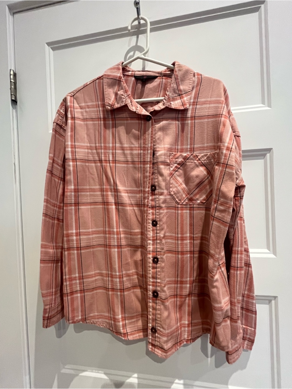 No Boundaries Rose Plaid Button-Down Shirt